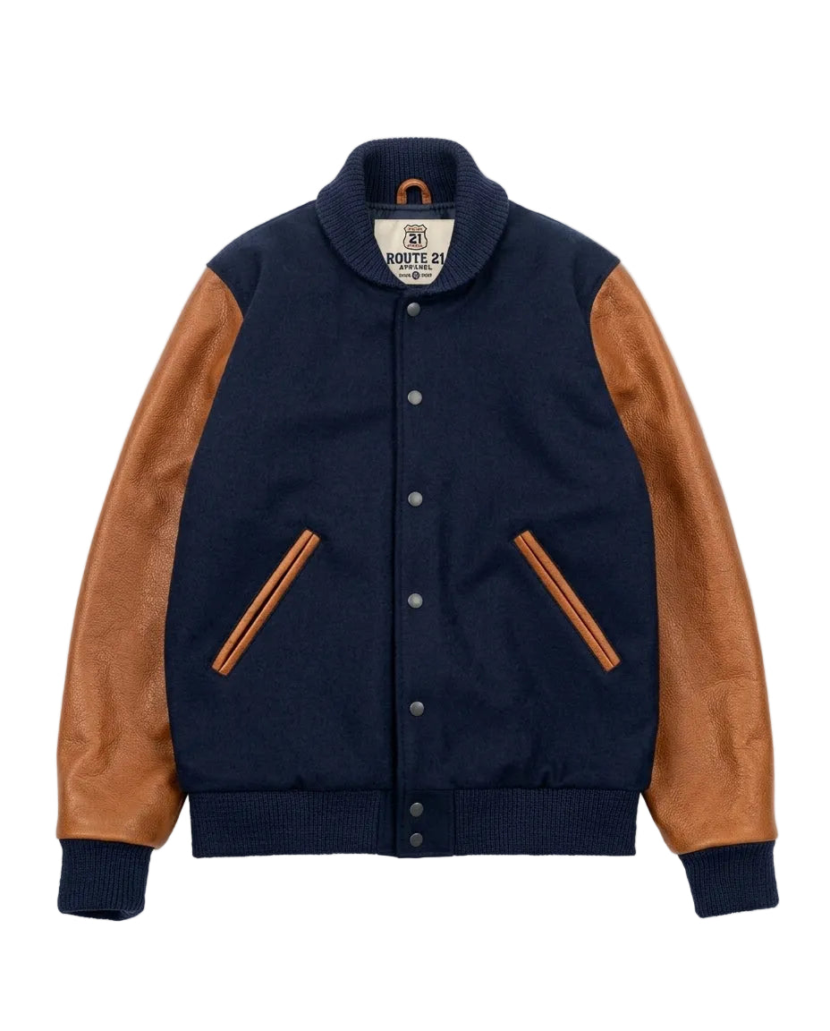 Varsity Jacket - Dark Navy / Luggage