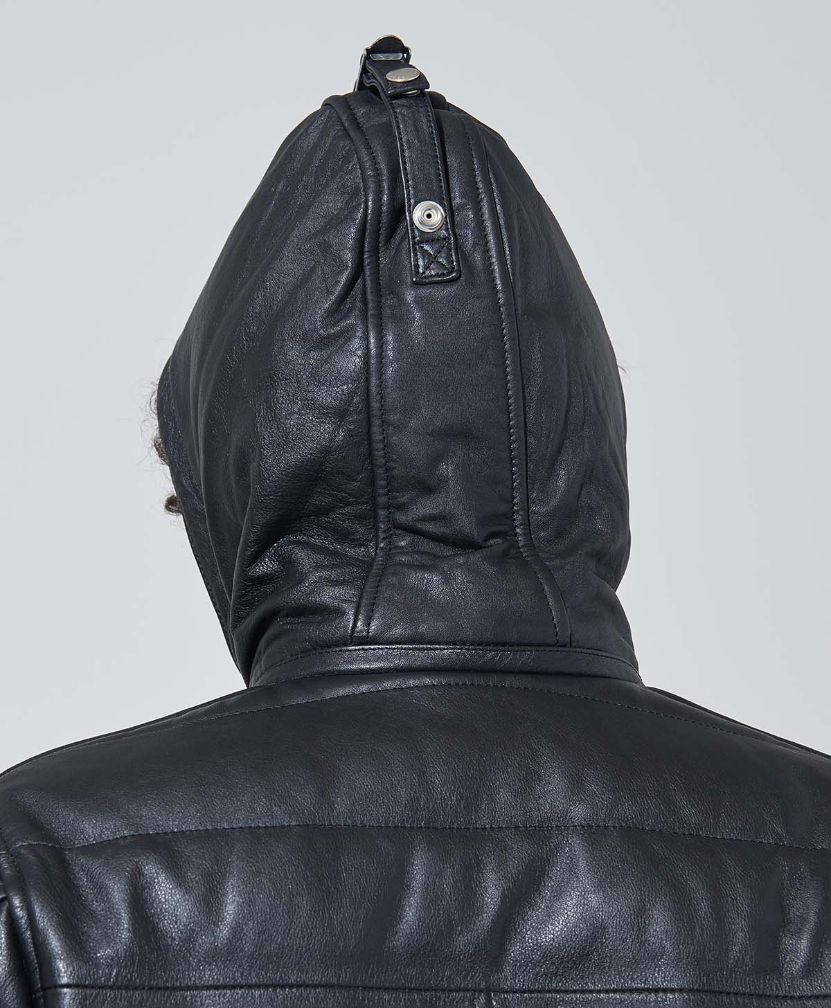 BLACK LEATHER DOWN