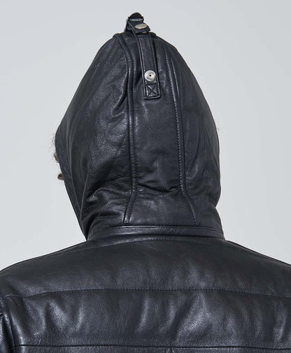 BLACK LEATHER DOWN