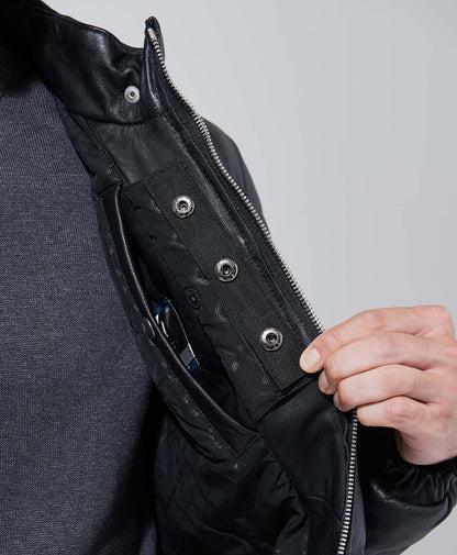 BLACK LEATHER DOWN