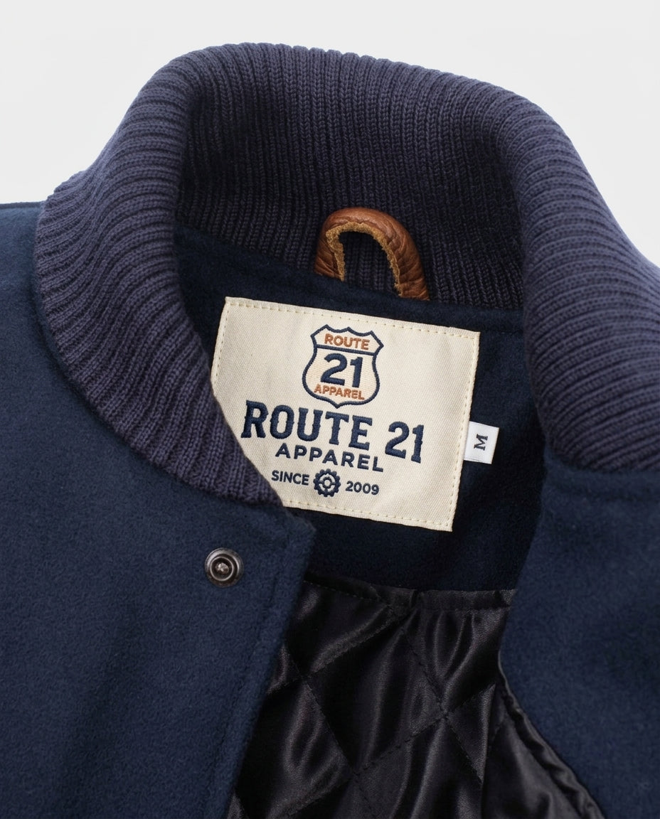 Varsity Jacket - Dark Navy / Luggage