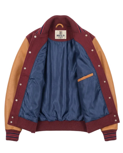 Varsity Jacket - Burgundy / Navy & Scarlet / Rust