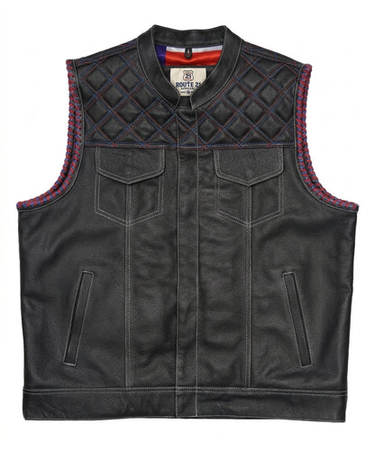 Leatherick Dual Closure Diamond Stitch Custom Vest