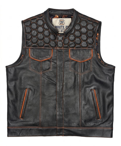 Leatherick Honeycomb Stitch Custom Motorcycle Vest