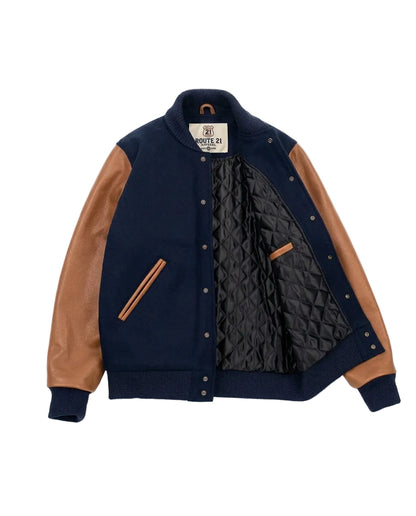 Varsity Jacket - Dark Navy / Luggage