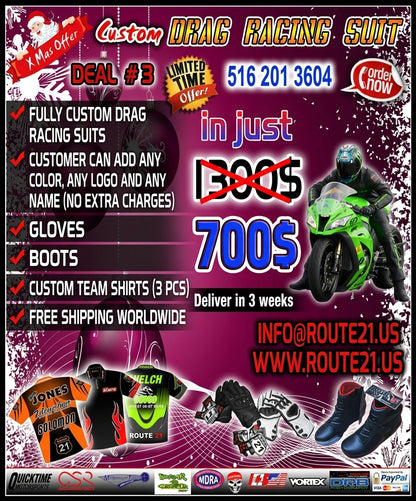 DEAL 3 CUSTOM DRAG RACING SUIT X MAS OFFER
