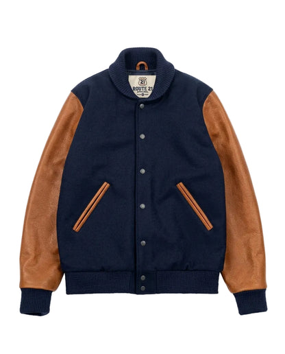 Varsity Jacket - Dark Navy / Luggage