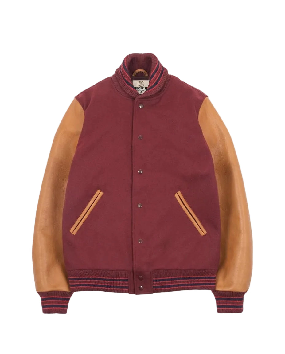 Varsity Jacket - Burgundy / Navy & Scarlet / Rust