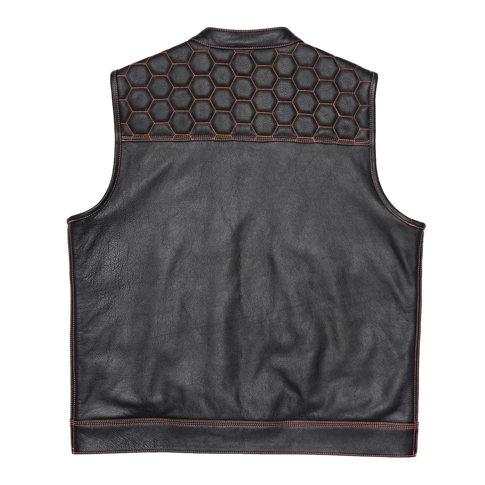 Leatherick Honeycomb Stitch Custom Motorcycle Vest